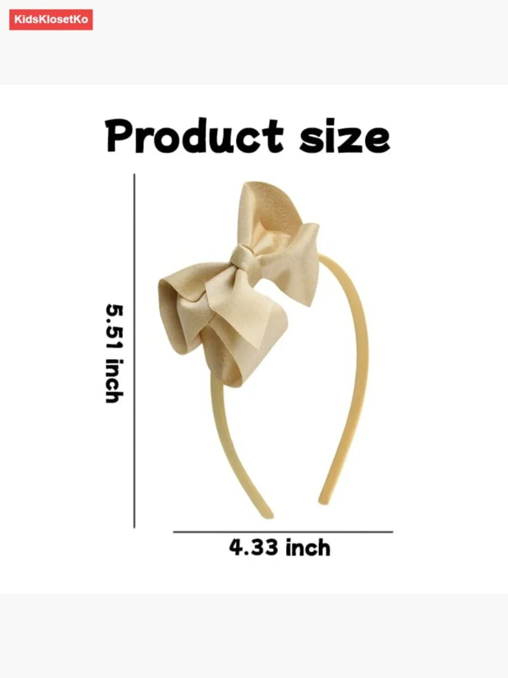 Large Gold Bow Headband for Girls Christmas Hair Bow Headwrap